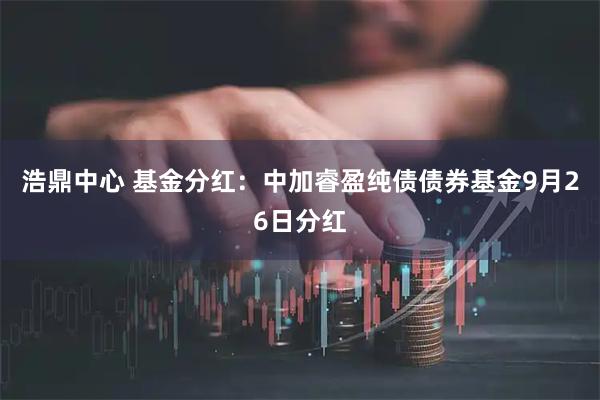 浩鼎中心 基金分红：中加睿盈纯债债券基金9月26日分红