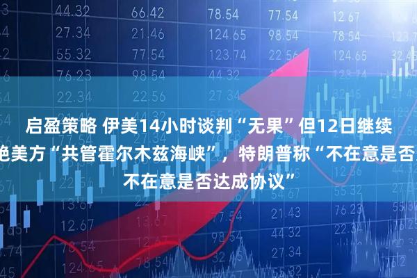 启盈策略 伊美14小时谈判“无果”但12日继续，伊朗拒绝美方“共管霍尔木兹海峡”，特朗普称“不在意是否达成协议”