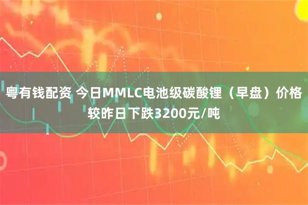 粤有钱配资 今日MMLC电池级碳酸锂（早盘）价格较昨日下跌3200元/吨